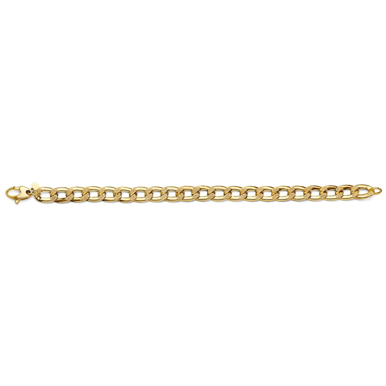 14KY Hollow Dia-Bar Curb Bracelet