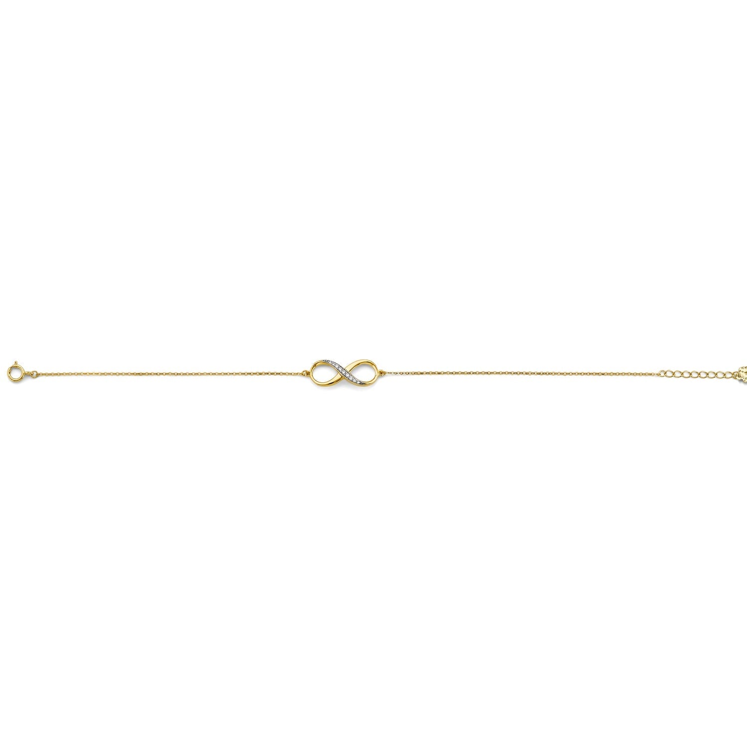 14KY CZ Infinity Chain Bracelet