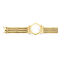 14KY 3Line Cuban Coin Frame ID Bracelet