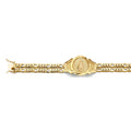 14KY 2Line Figaro Guadalupe Framed ID Bracelet