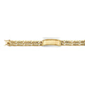 14KY 2Line Figaro Framed ID Bracelet