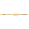 14K 3C Nugget Cuban Framed ID Bracelet