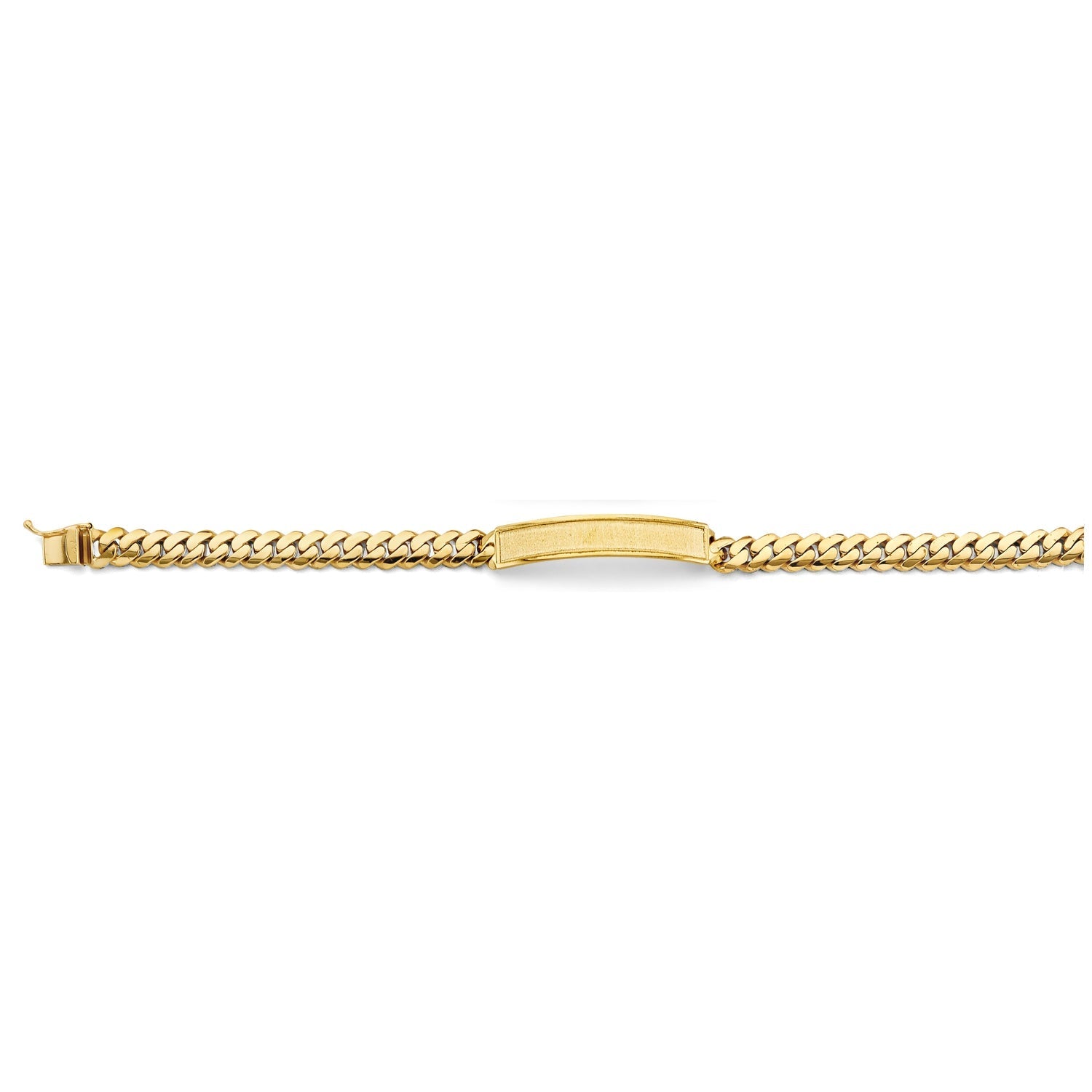 14KY Miami Cuban Link Frame ID Bracelet
