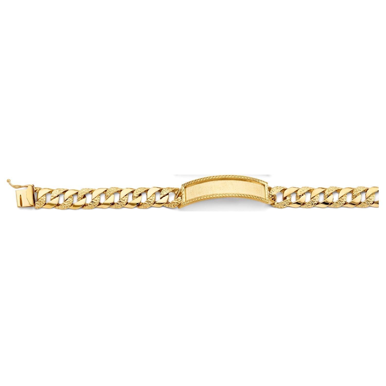 14KY Nugget Cuban Framed ID Bracelet