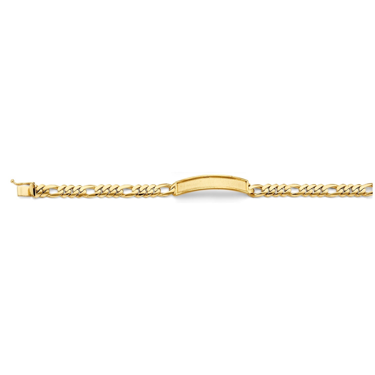 14KY Figaro Link Frame ID Bracelet