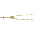 14KY 3mm M-Cut Ball Rosary Brace w/V-Mary