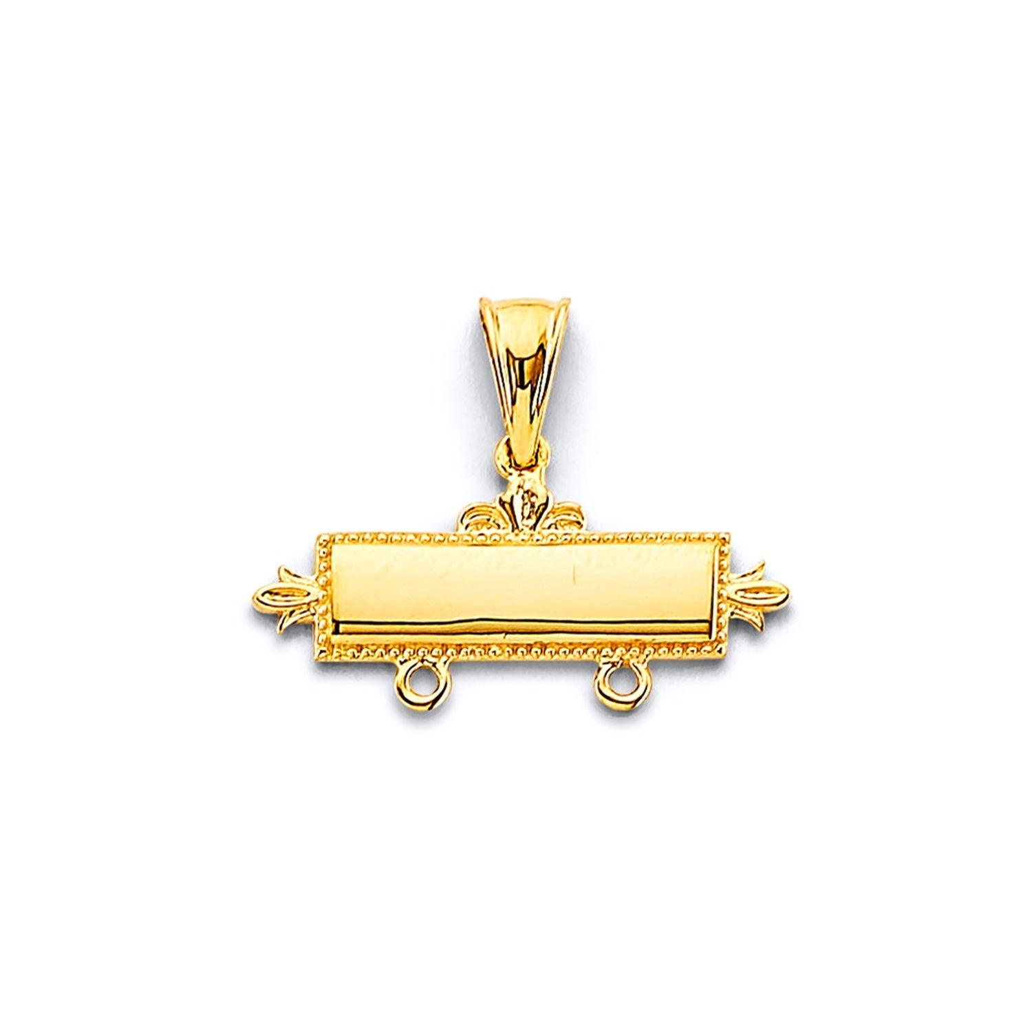 14KY Polished Bar Top Charm