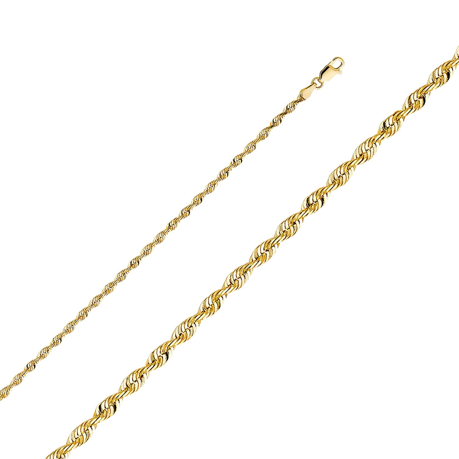 14KY 2.8MM SLD X-LIT DC ROPE CHAIN - 26