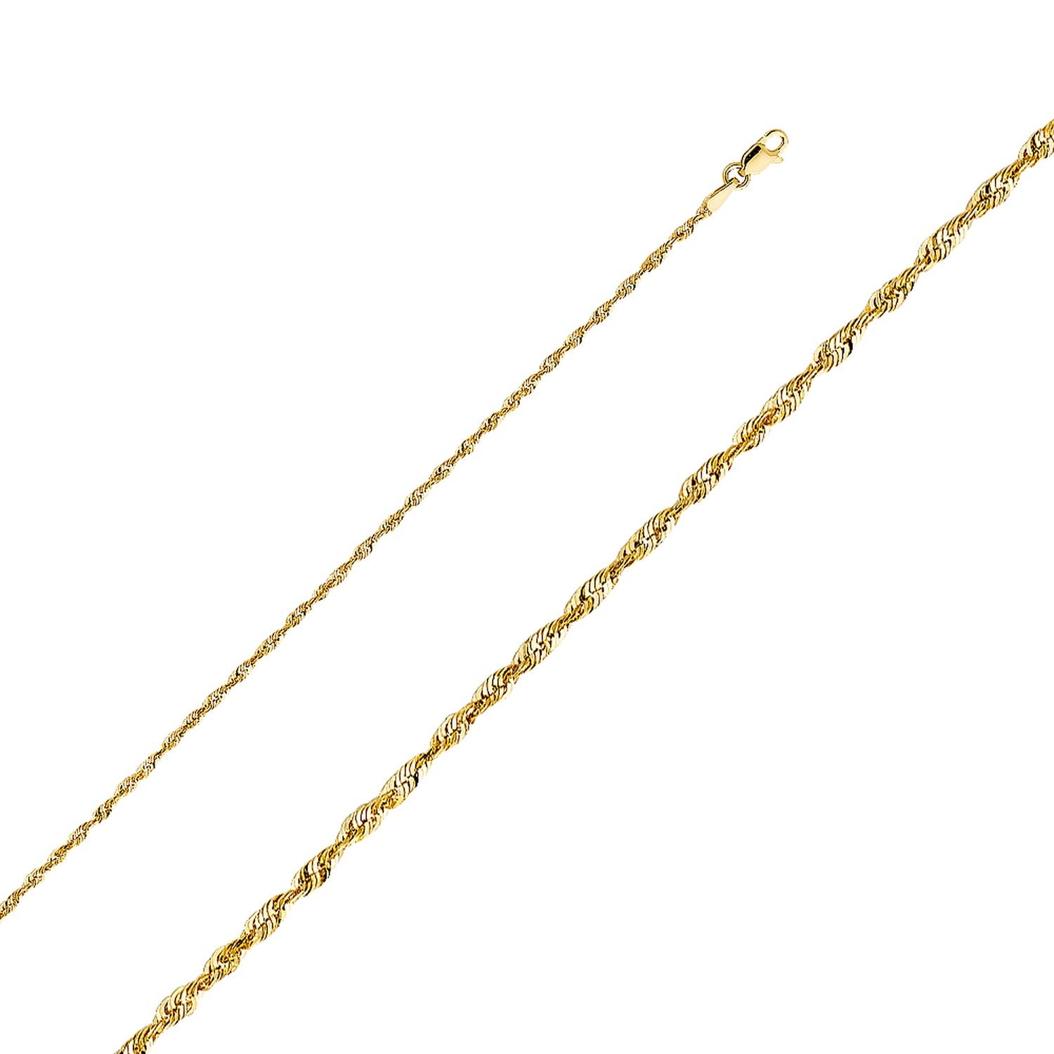 14KY 1.9MM SLD X-LIT DC ROPE CHAIN - 24