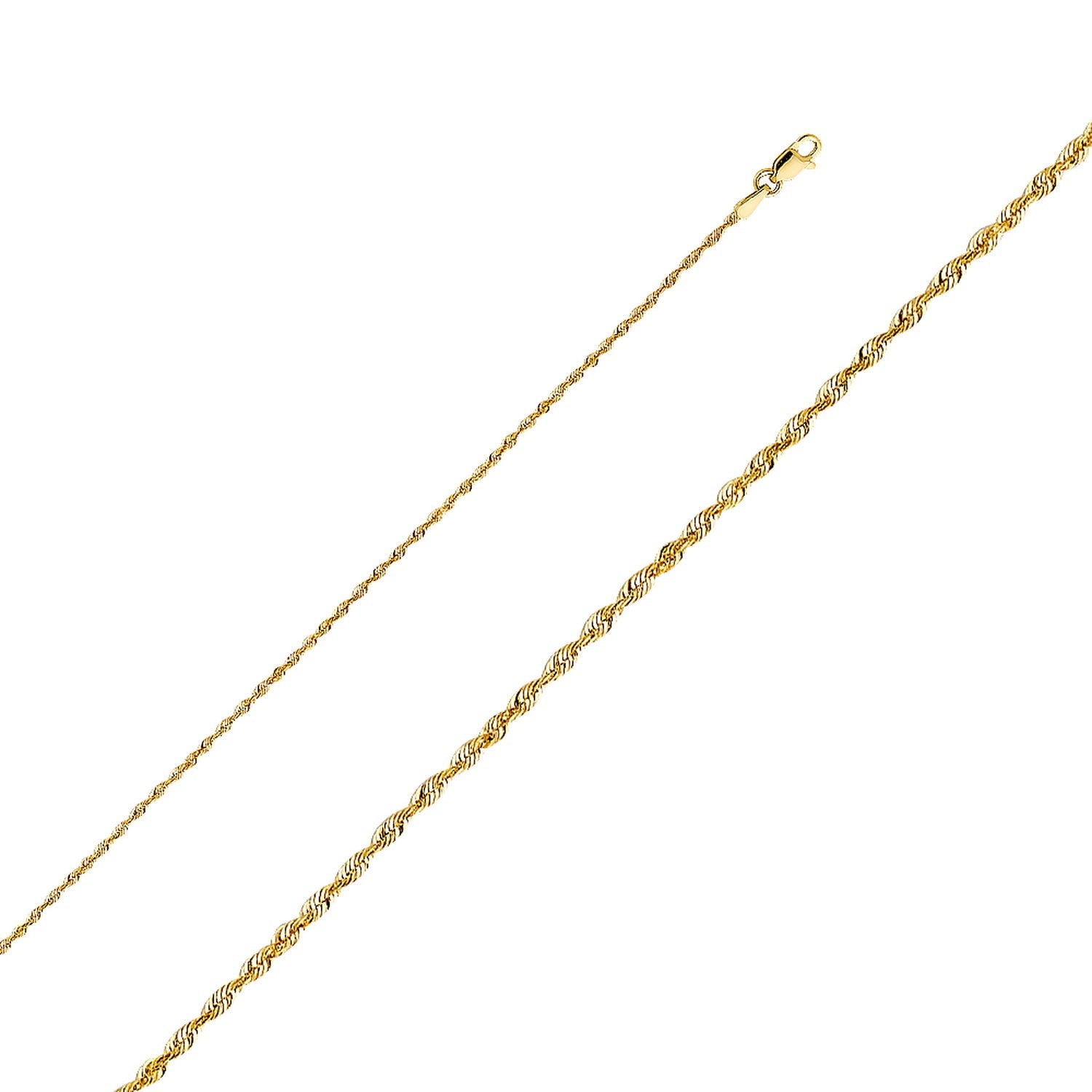 14KY 1.5MM SLD X-LIT DC ROPE CHN - 24