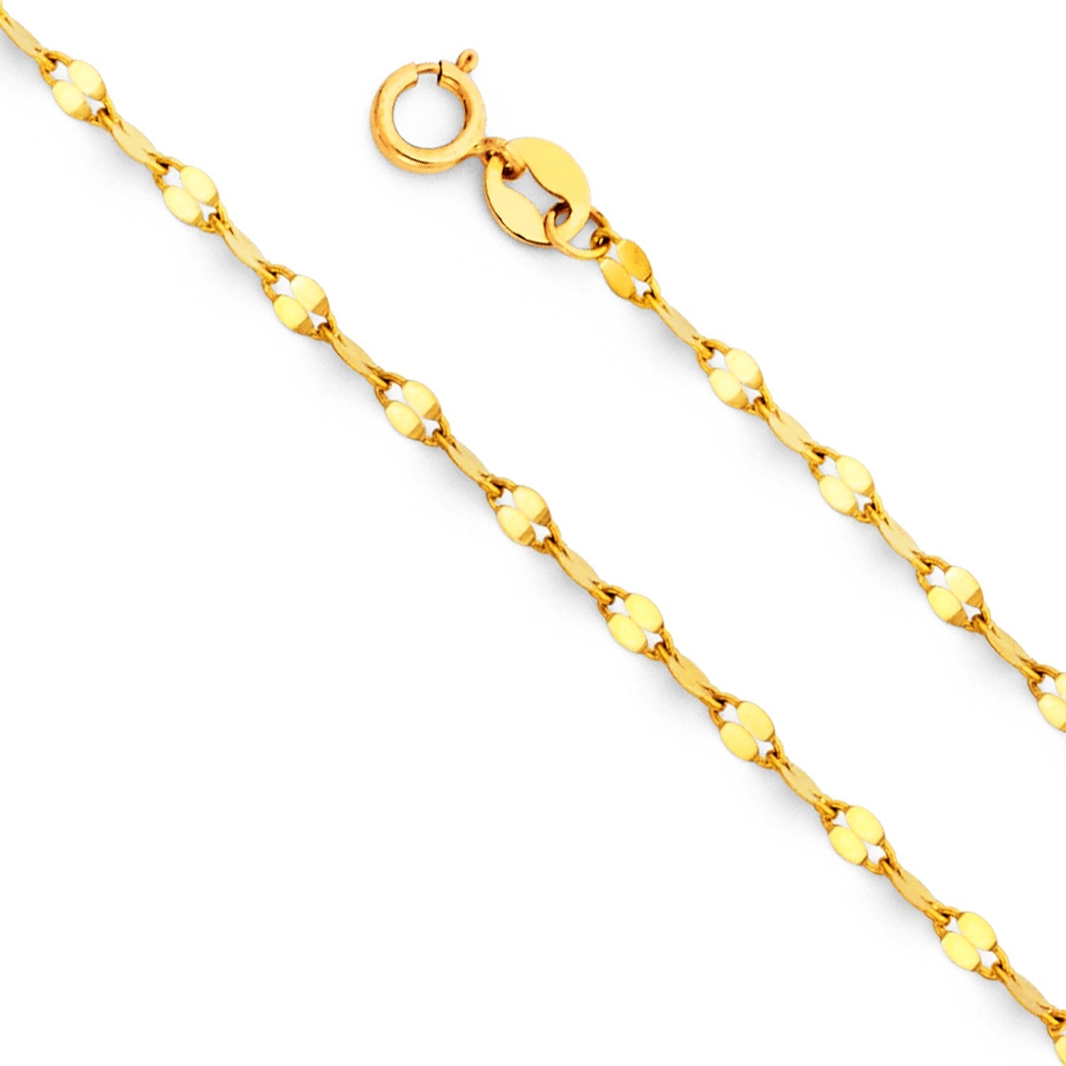 14KY 2.0MM TWIST MIRROR CHAIN - 22