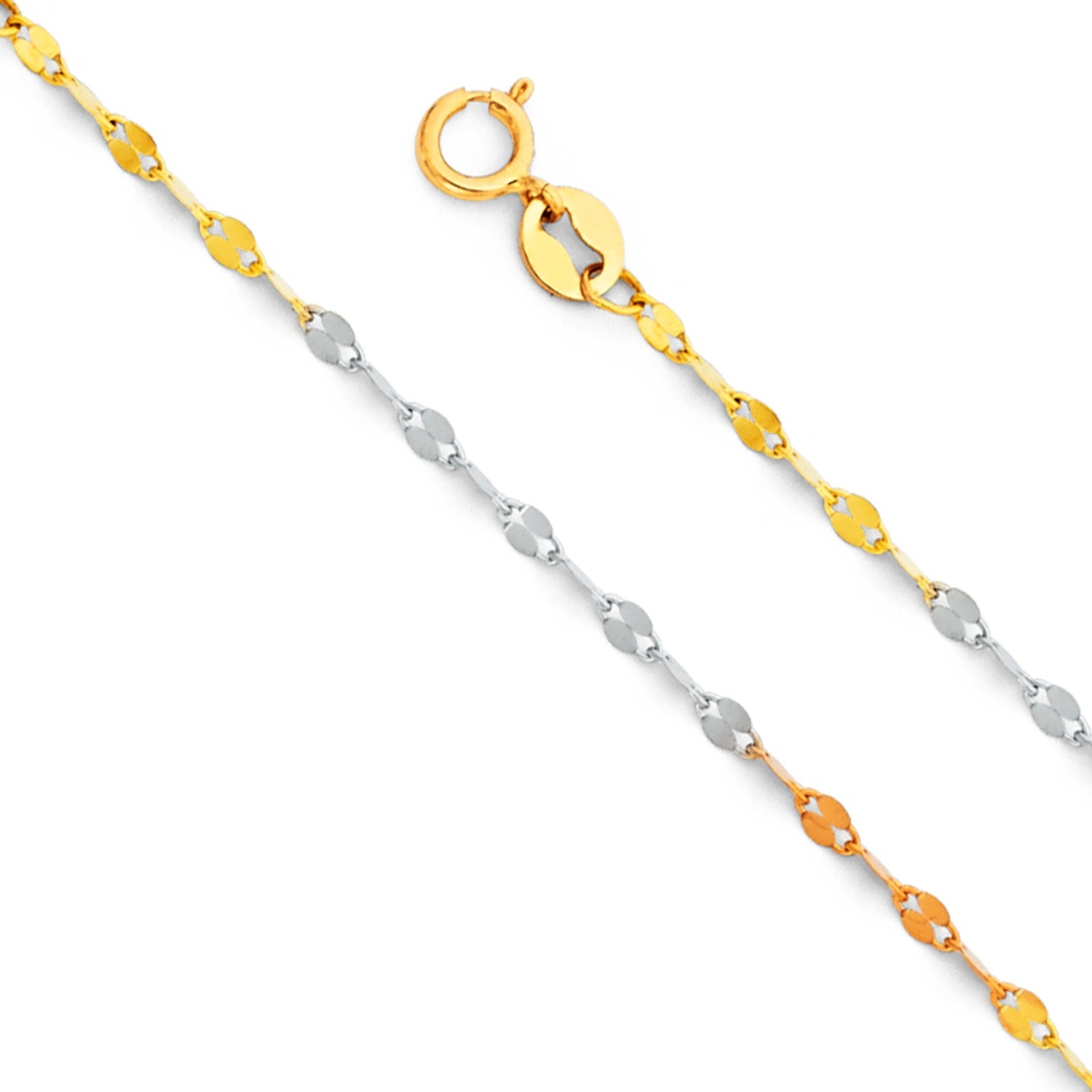 14K 3C 1.7MM Plated Twist Mirror CH - 22