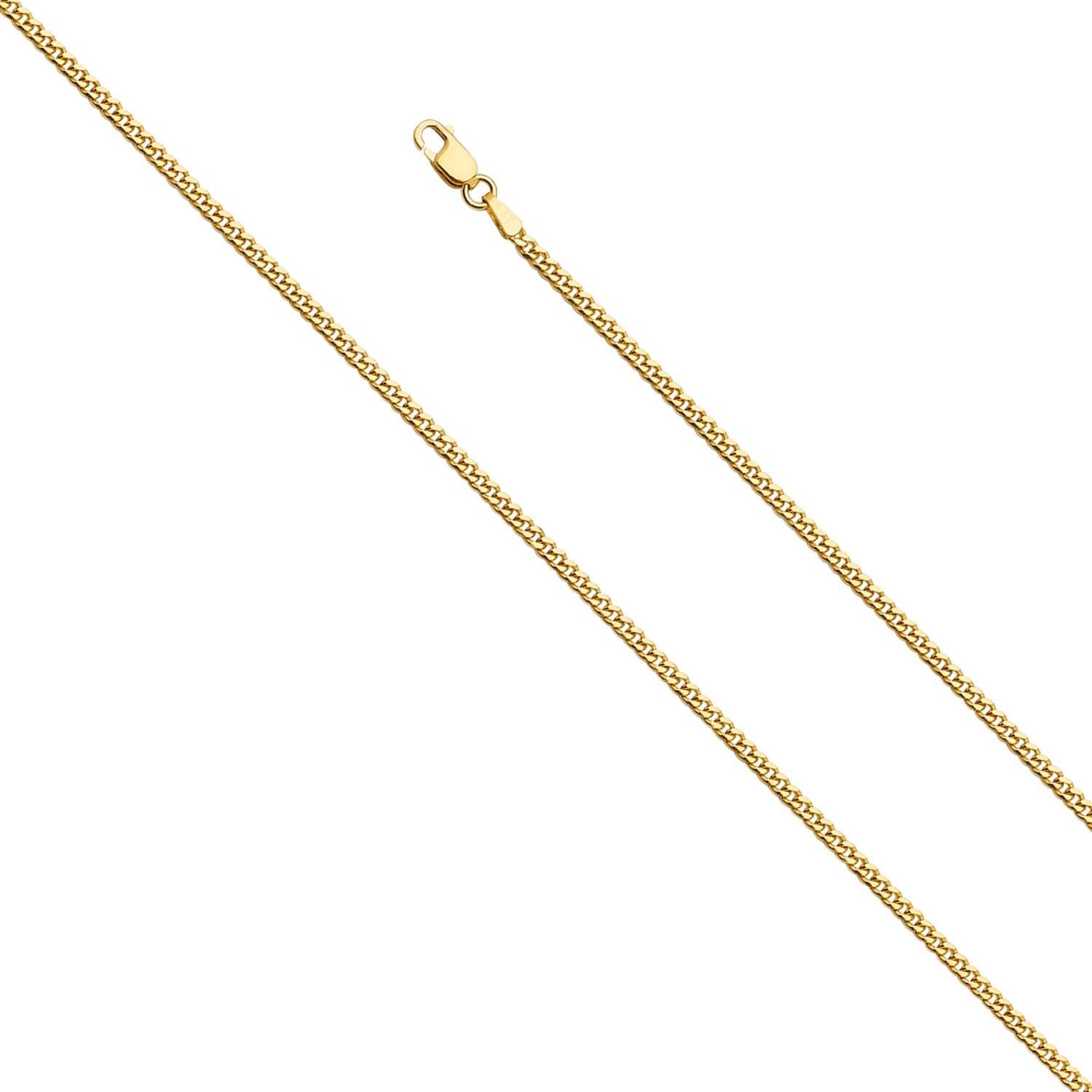14KY 2.2mm Solid Miami Cuban 060 - 24