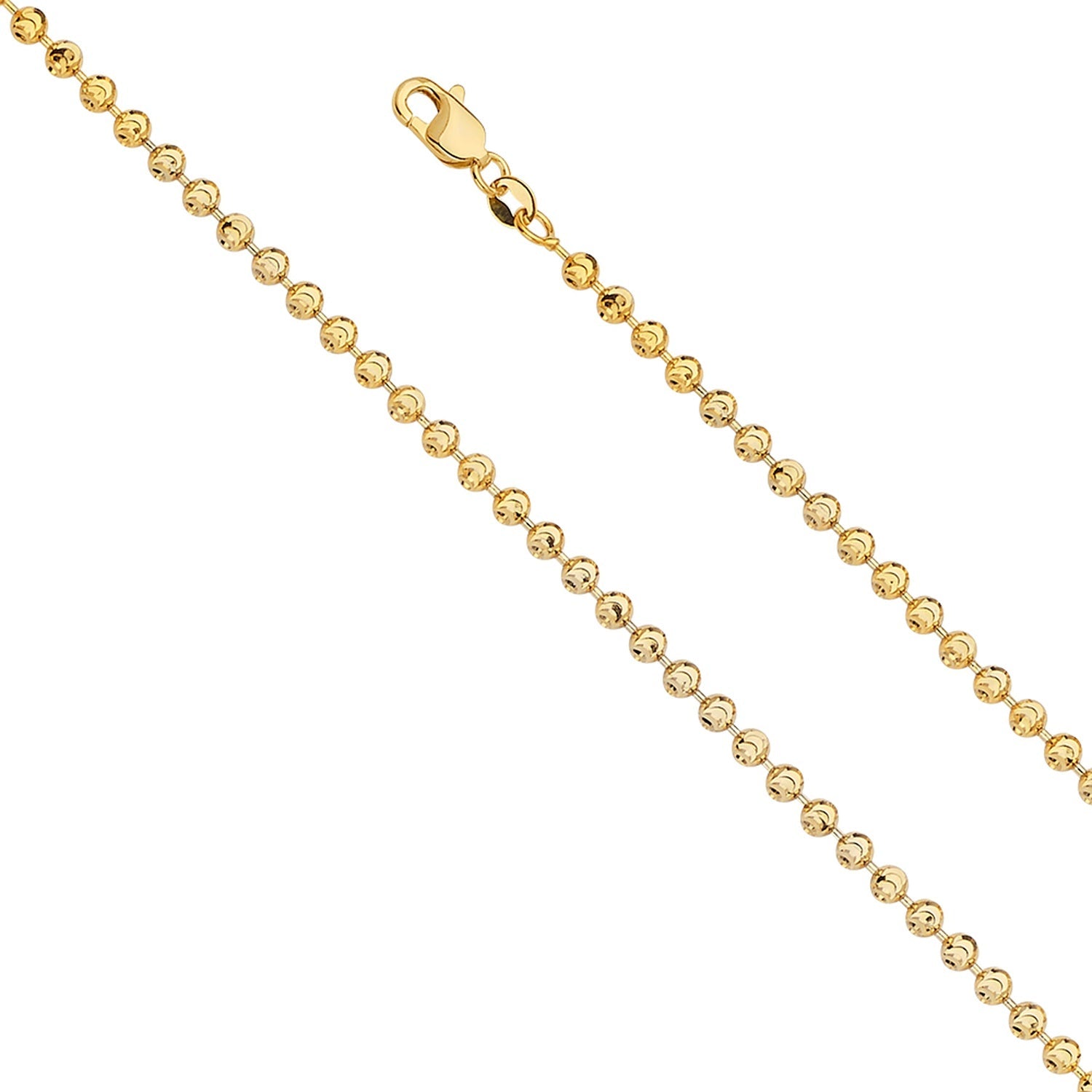 14KY 3mm Moon-Cut Bead Chain - 24