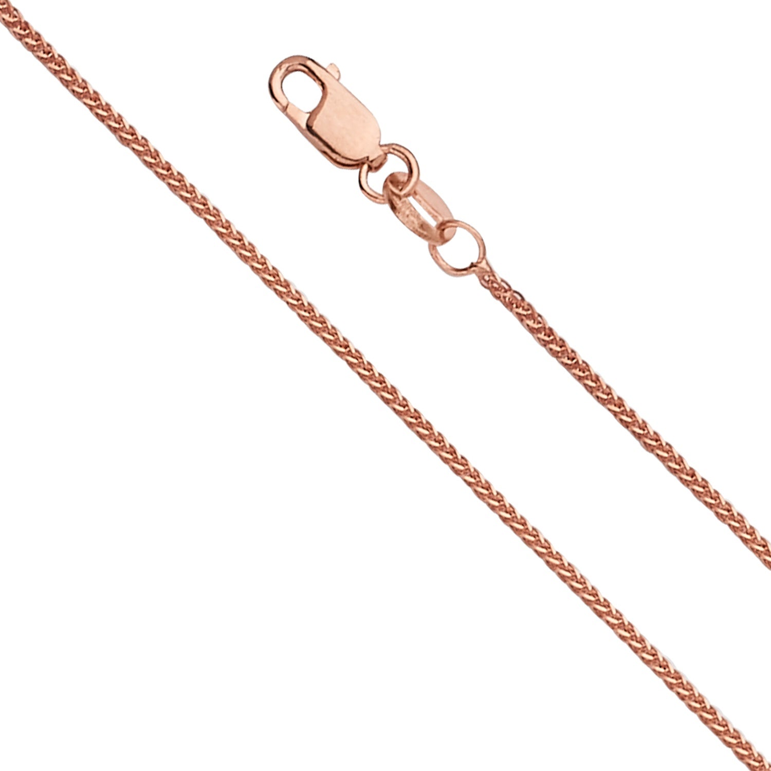 14K Pink 0.8mm SQ DC Wheat Chain 020 - 24