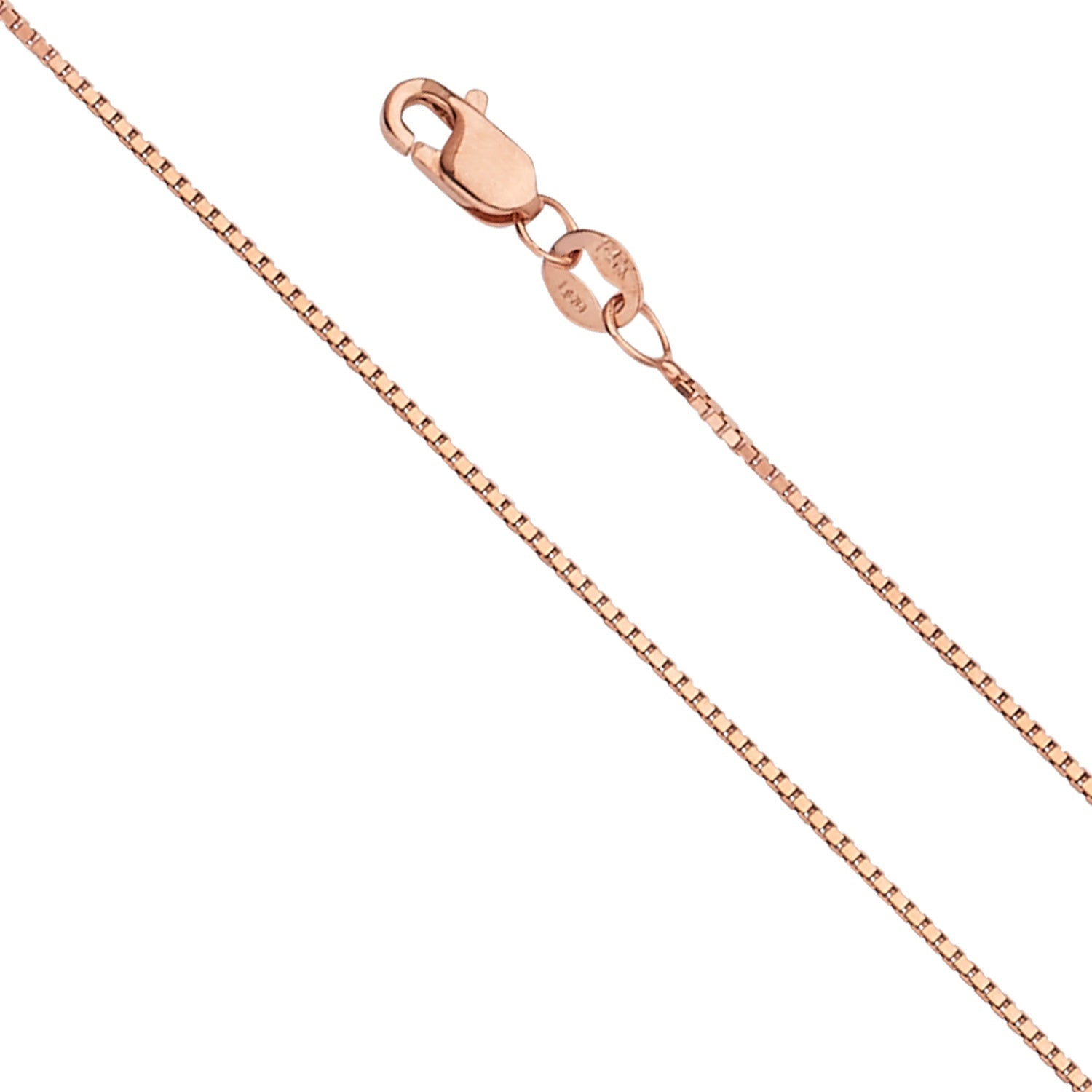 14K Pink 0.8mm Box Chain - 24