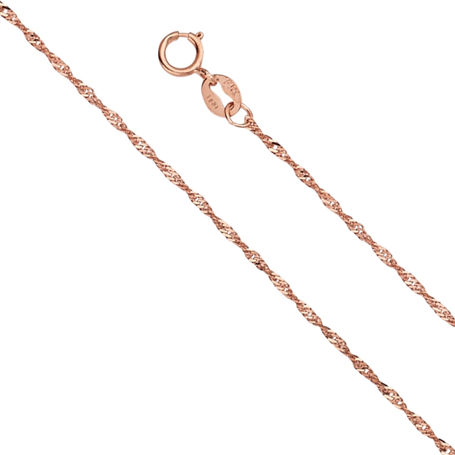14K Pink 1.1mm Singapore Chain 020 - 24