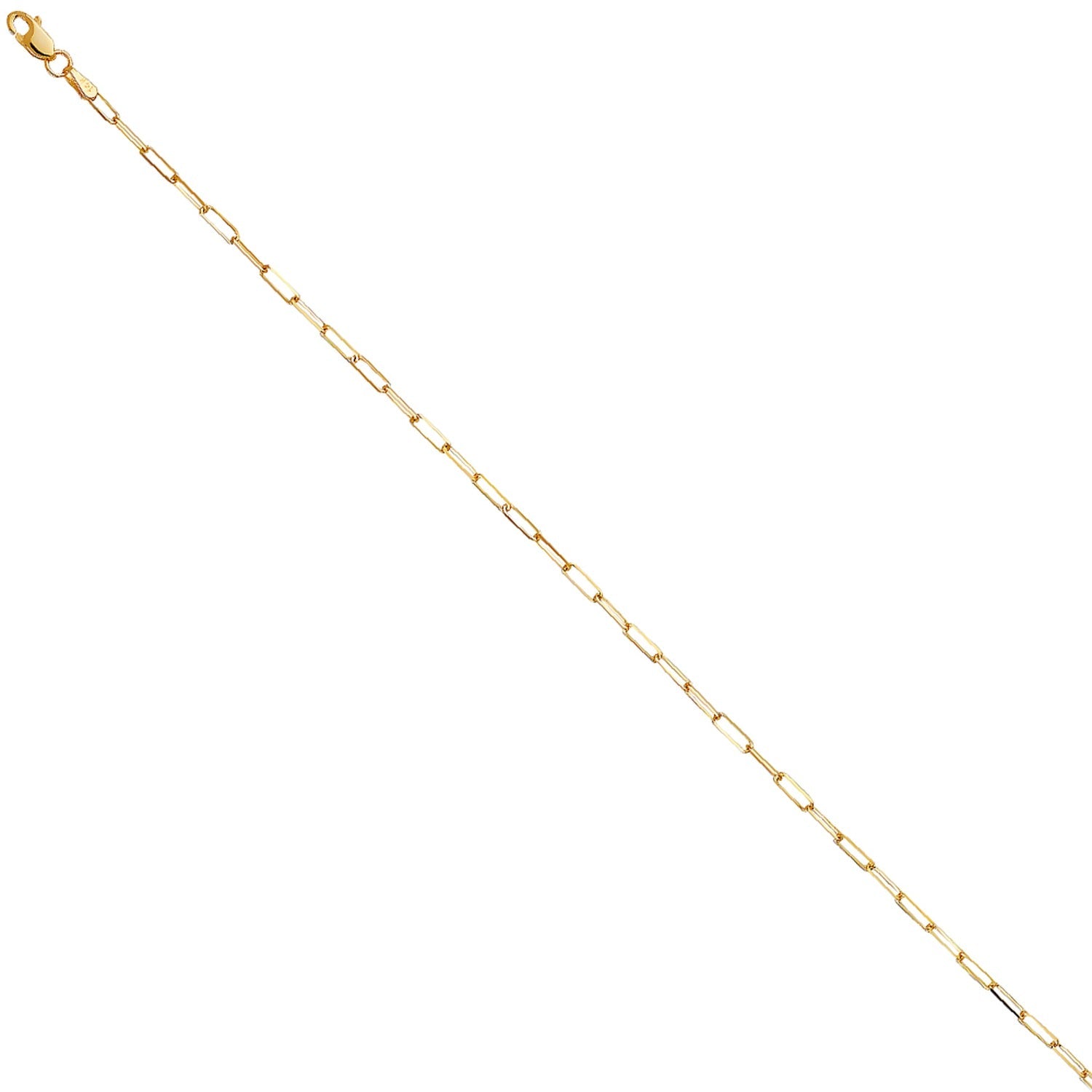 14KY 1.8mm Triangle DC Paperclip Chain - 24