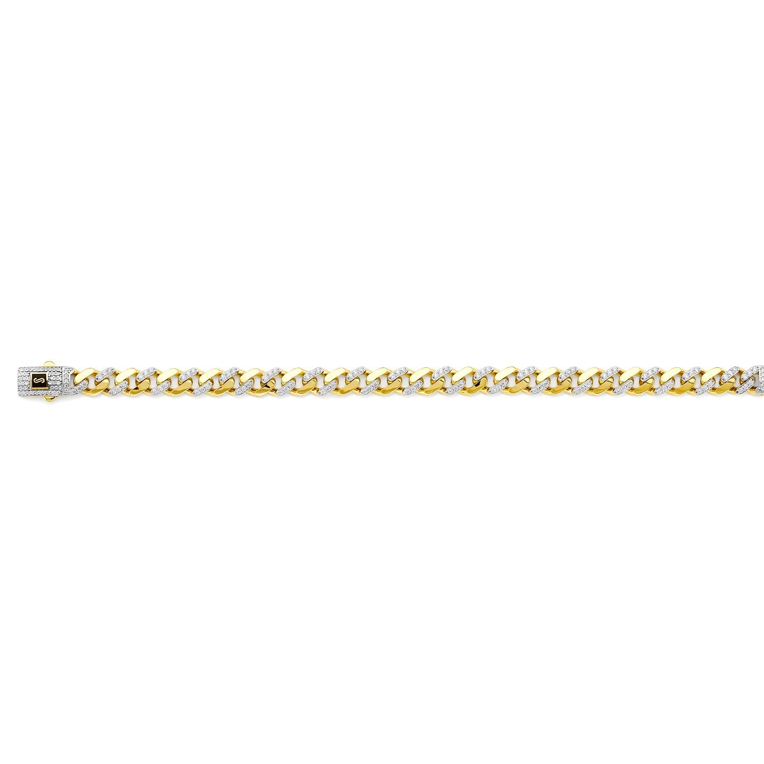 14K 2T 8.0mm Monaco Curb w/CZ Link  - 26