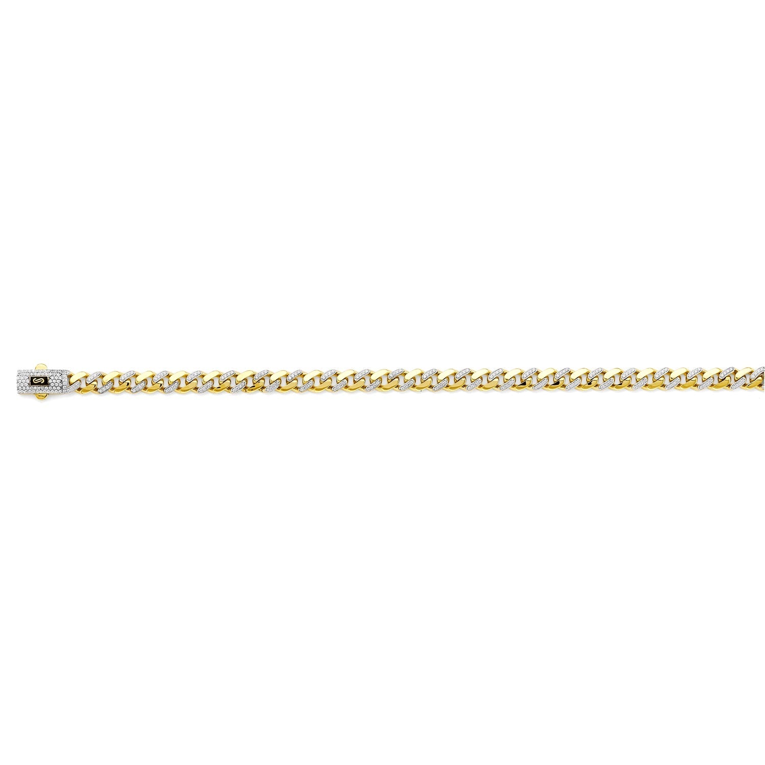 14K 2T 6.5mm Monaco Curb w/CZ Link  - 26