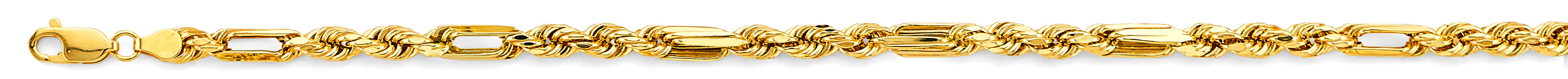 14KY 4mm Hollow Figaro Rope Chain - 24