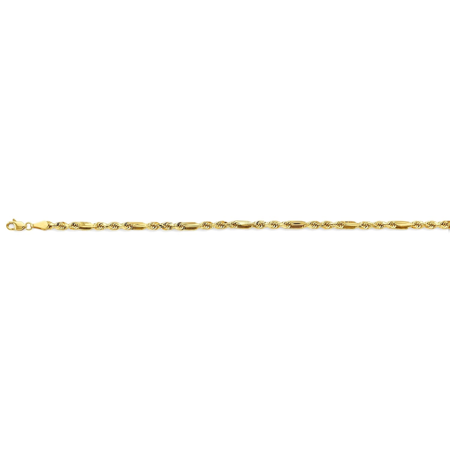 14KY 3.5mm Hollow Figaro Rope Chain - 26
