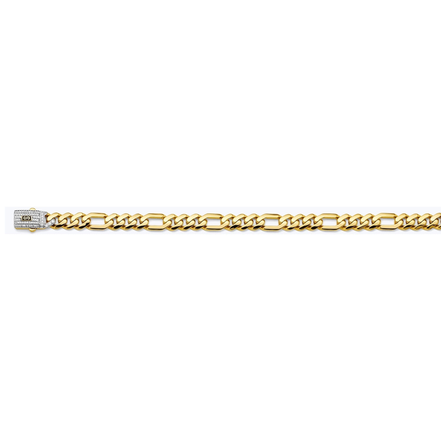 14K 2T 8.0mm Monaco Fig 3+1 w/CZ Lock  - 26