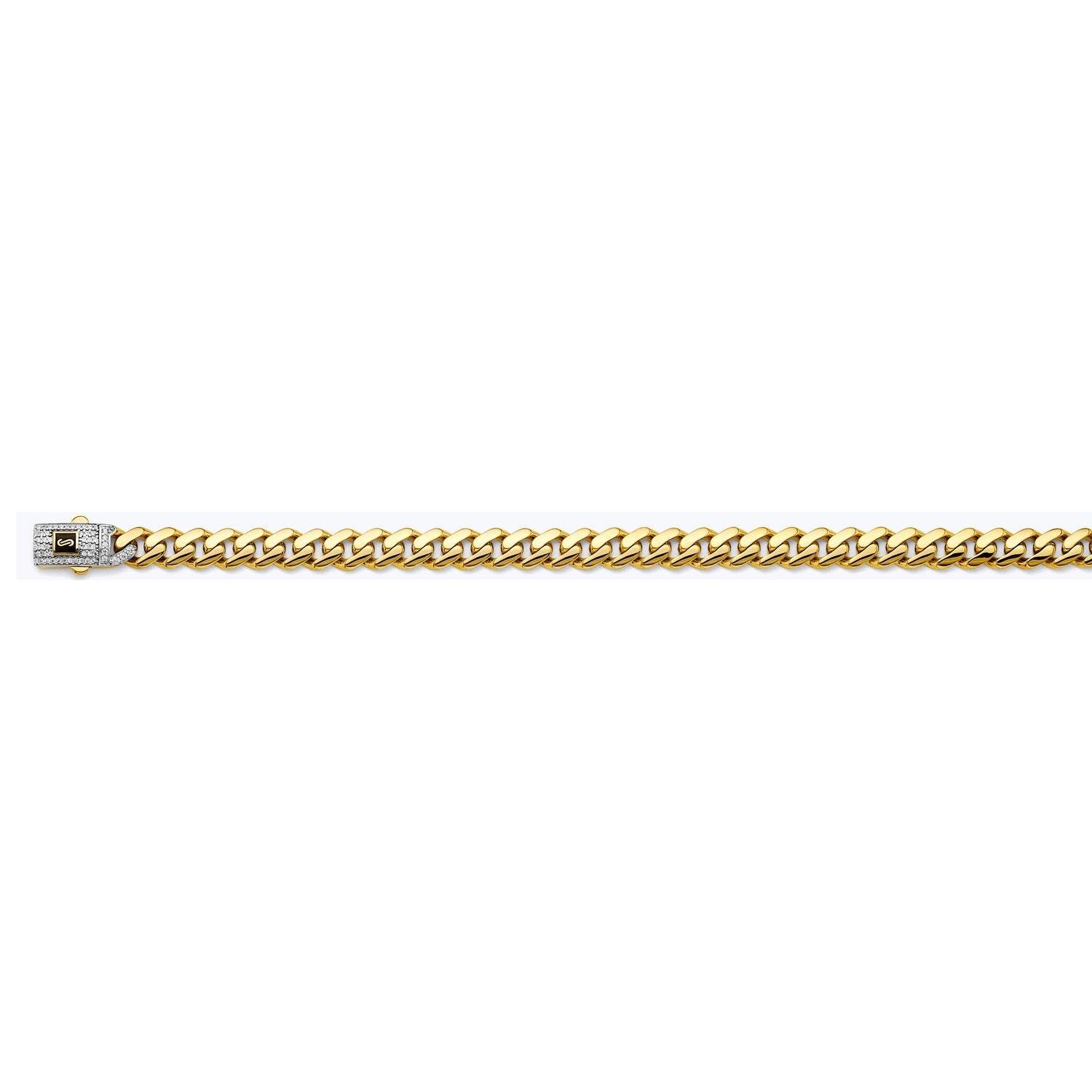 14K 2T 8.0mm Monaco Curb w/CZ Lock  - 26