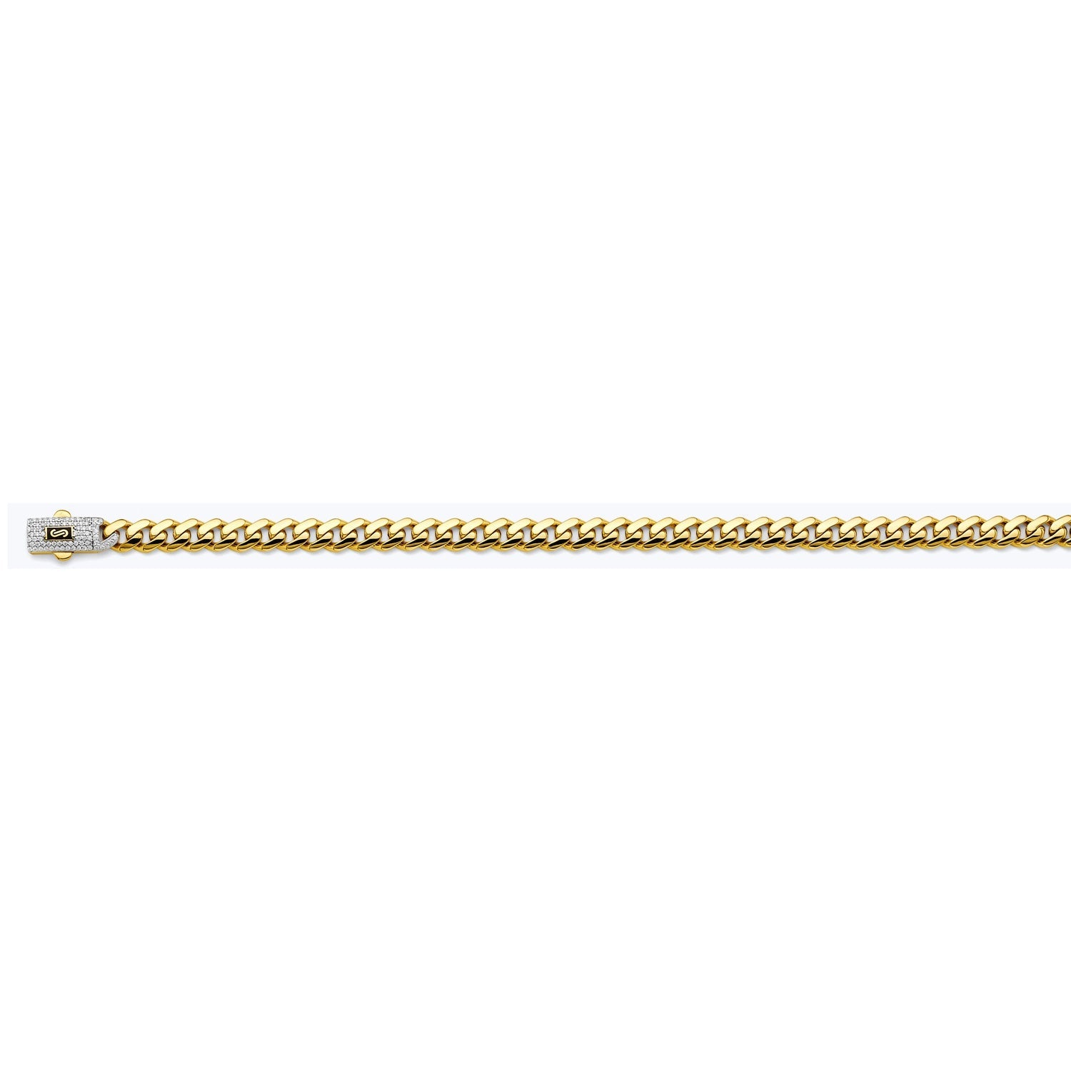 14K 2T 6.5mm Monaco Curb w/CZ Lock  - 26