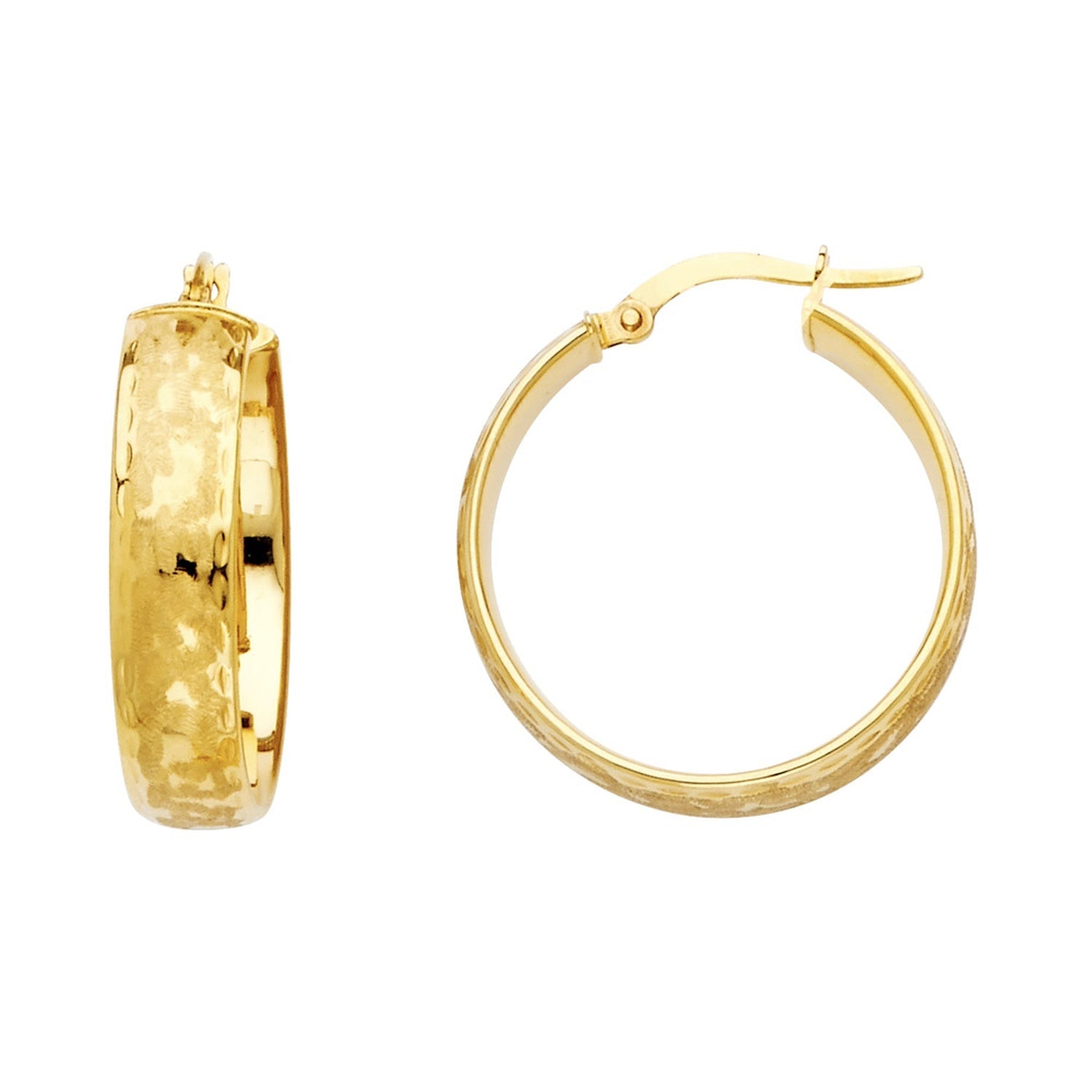 14KY SNOW CUT HOLLOW HOOP (23MM)
