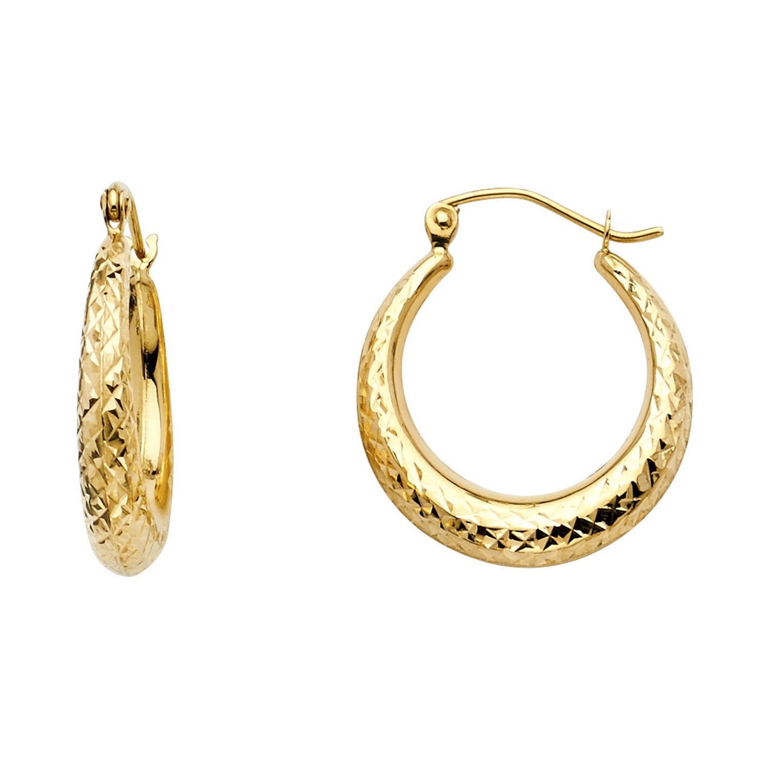 14KY DC MOON SHAPE HOOP EAR (20MM)
