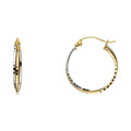 14K 2T DC 2LINE HOL HOOP EAR (18MM)