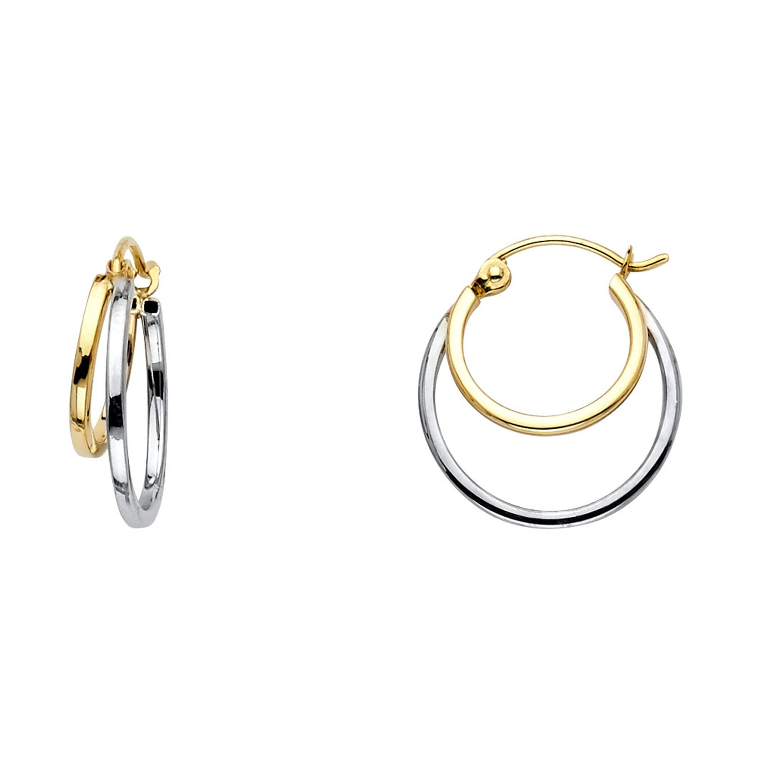 14K 2T 2LINE HOLLOW HOOP EAR (18MM)