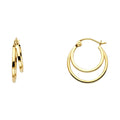 14K 2LINE HOLLOW HOOP EAR (18MM)