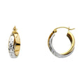 14K 2T DC 2LNE X-SHAPE HOOP (16MM)