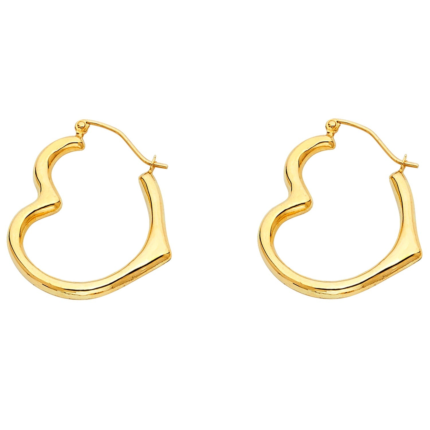14KY HOLLOW HEART EARRING (BIG)