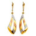 14K 3C FANCY HOL EAR W/LEVER BACK