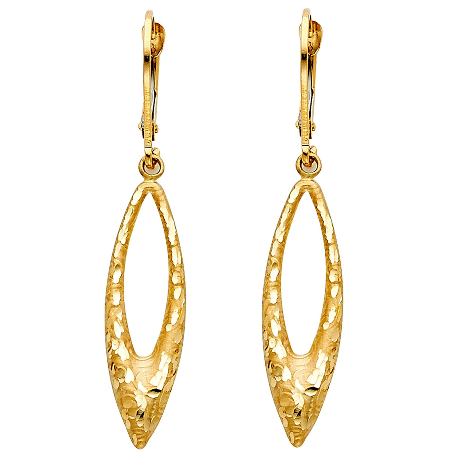 14KY FANCY HOL EAR W/LEVER BACK