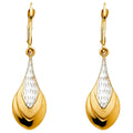 14K 2T TEAR DROP HOL EA W/LEVER BACK