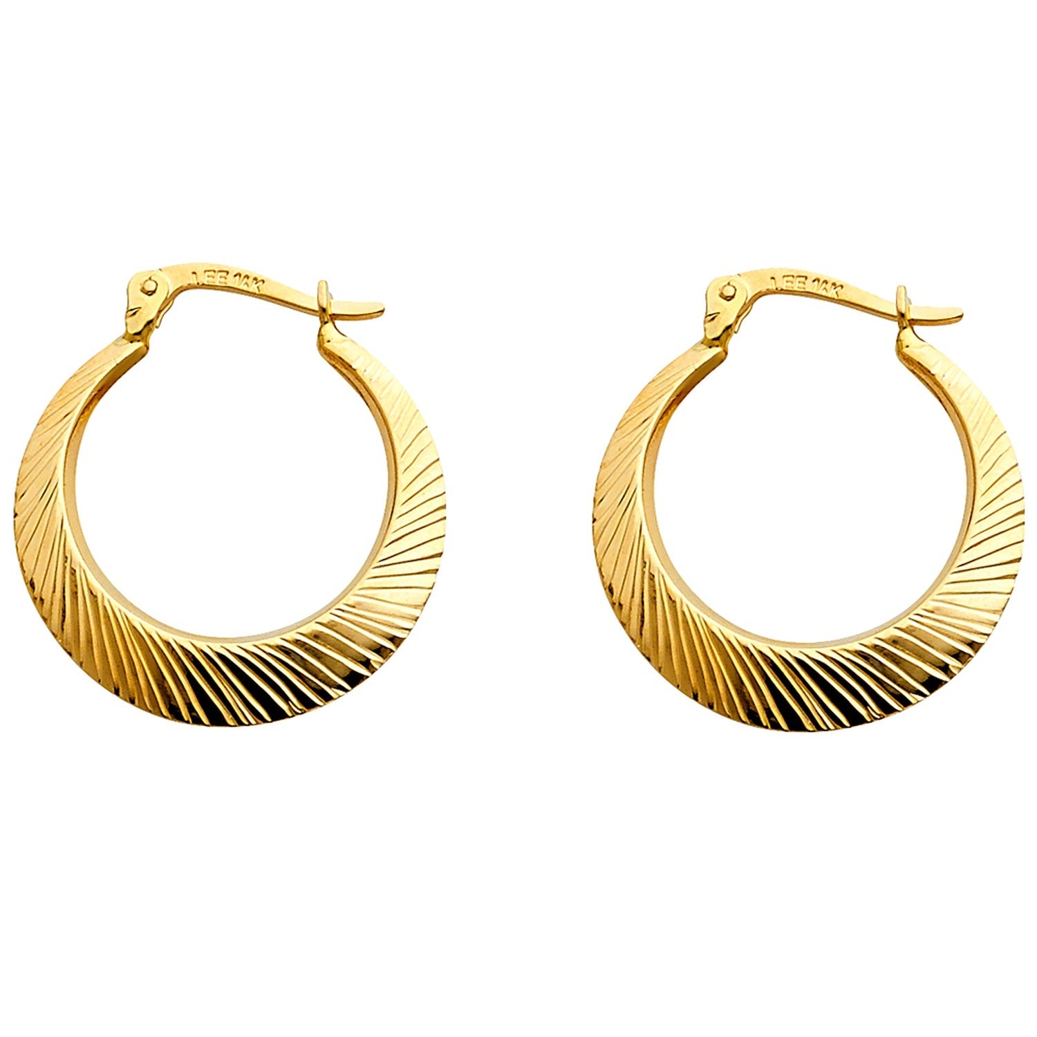 14KY DC MOON SHAPE HOL EAR (22MM)
