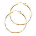 14K 3C SQ TUBE HOOP EARRING (25MM)