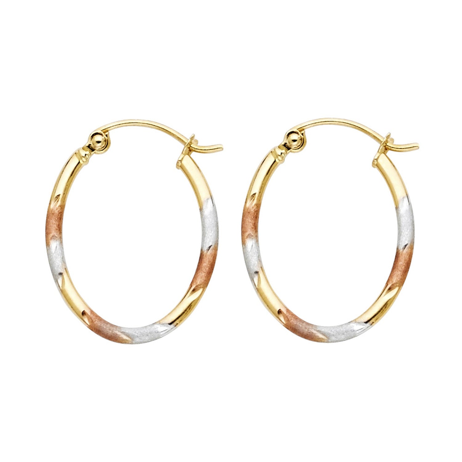 14K 3C SQ TUBE OVAL HOOP (16X20MM)