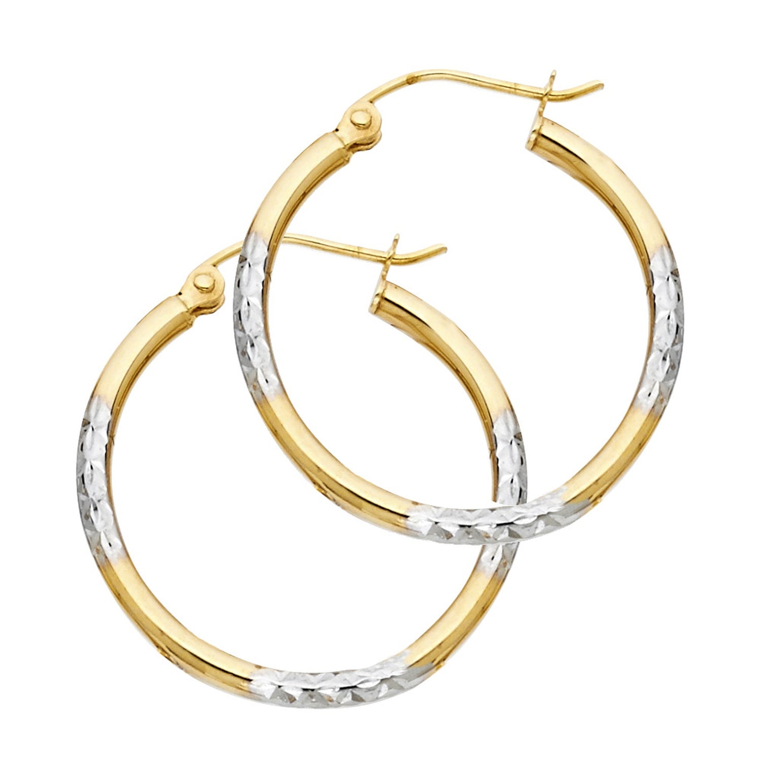 14K 2T DC RD TUBE HOOP EAR (20MM)