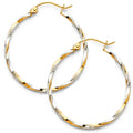 14K 2T CURLED HOOP EARRING (30MM)