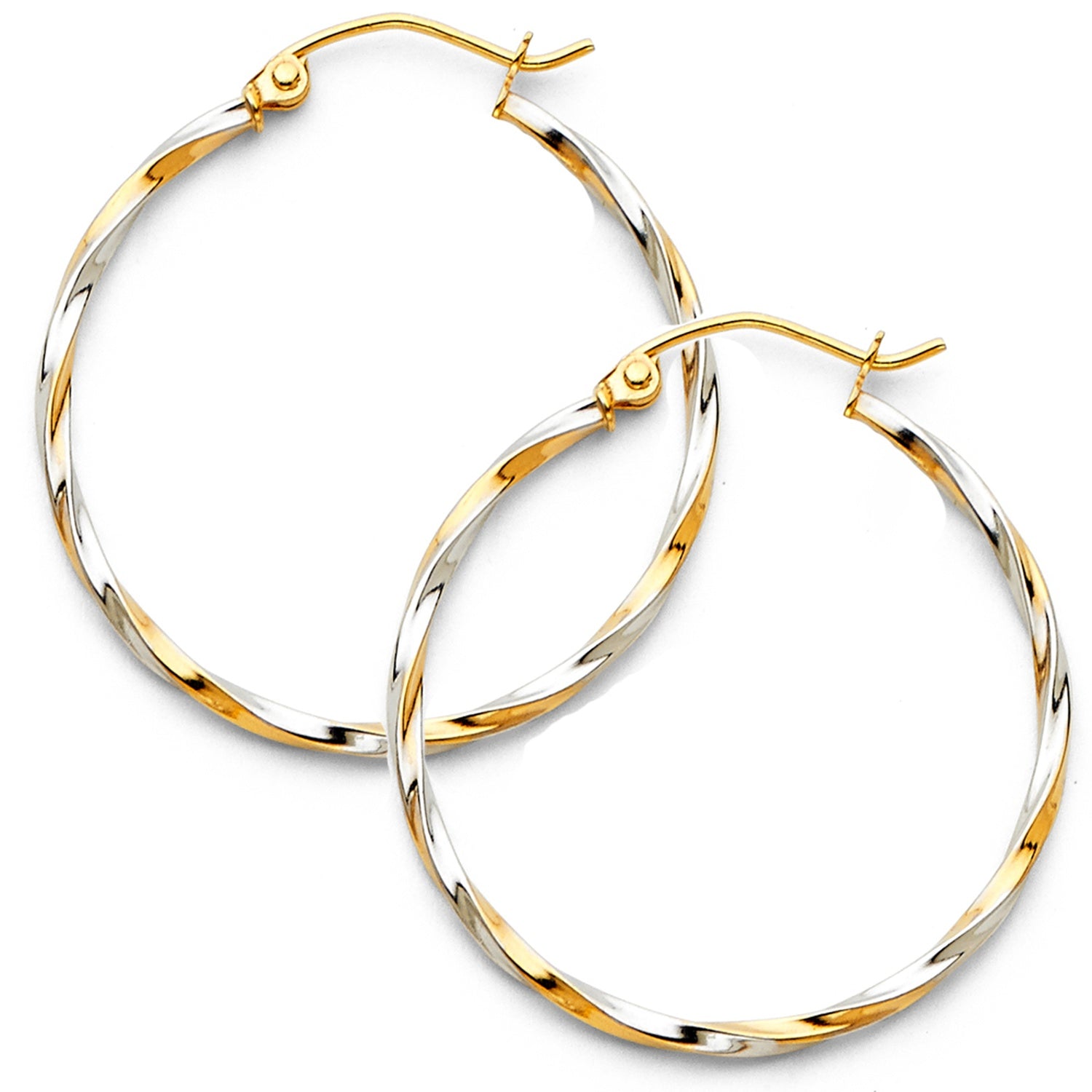 14K 2T CURLED HOOP EARRING (30MM)