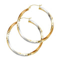 14K 3C SWIRL FANCY HOOP EAR (30MM)