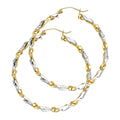 14K 2T DC SWIRL HOOP EARRING (40MM)