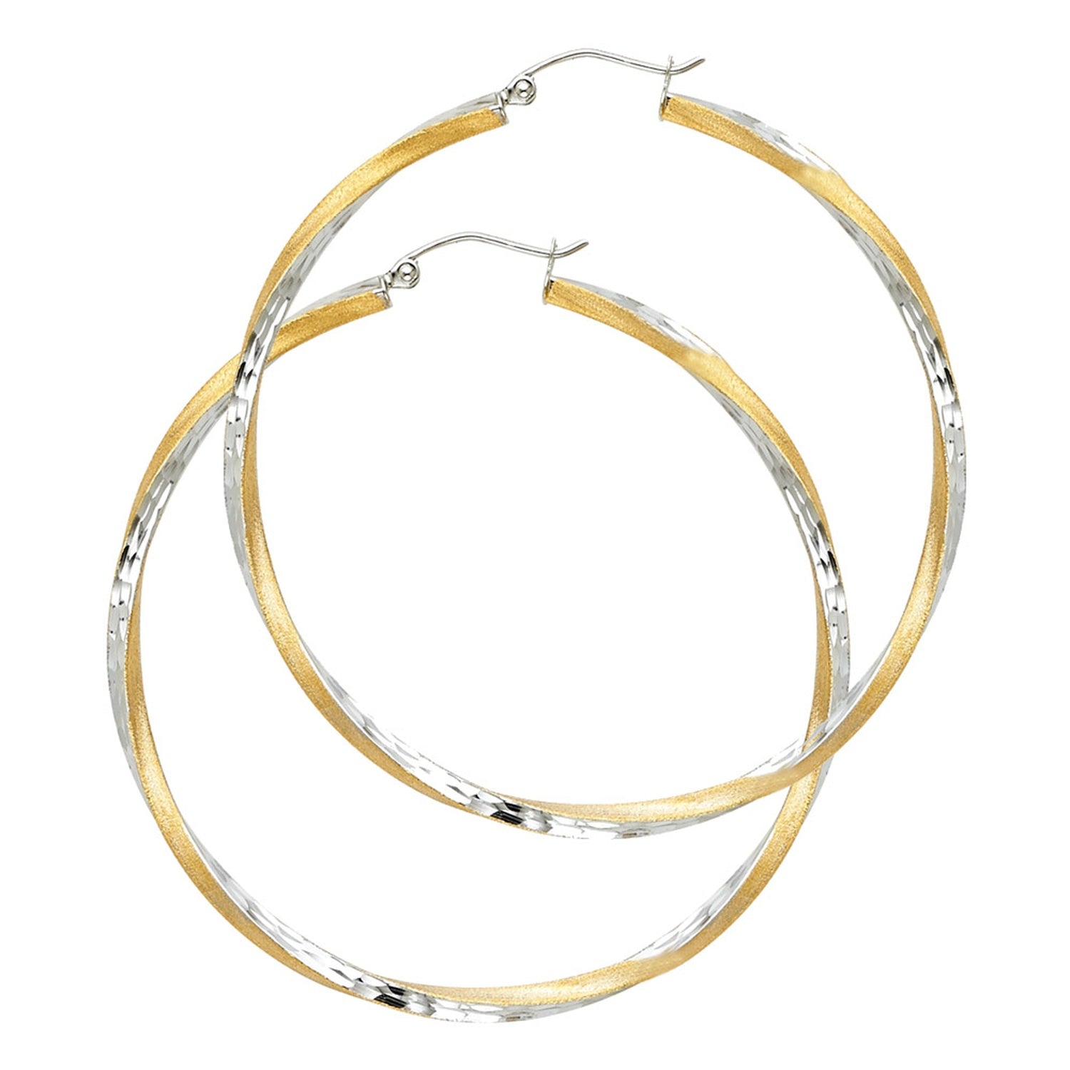 14K 2T SF DC 2.6MM SWIRL HOOP (45MM)