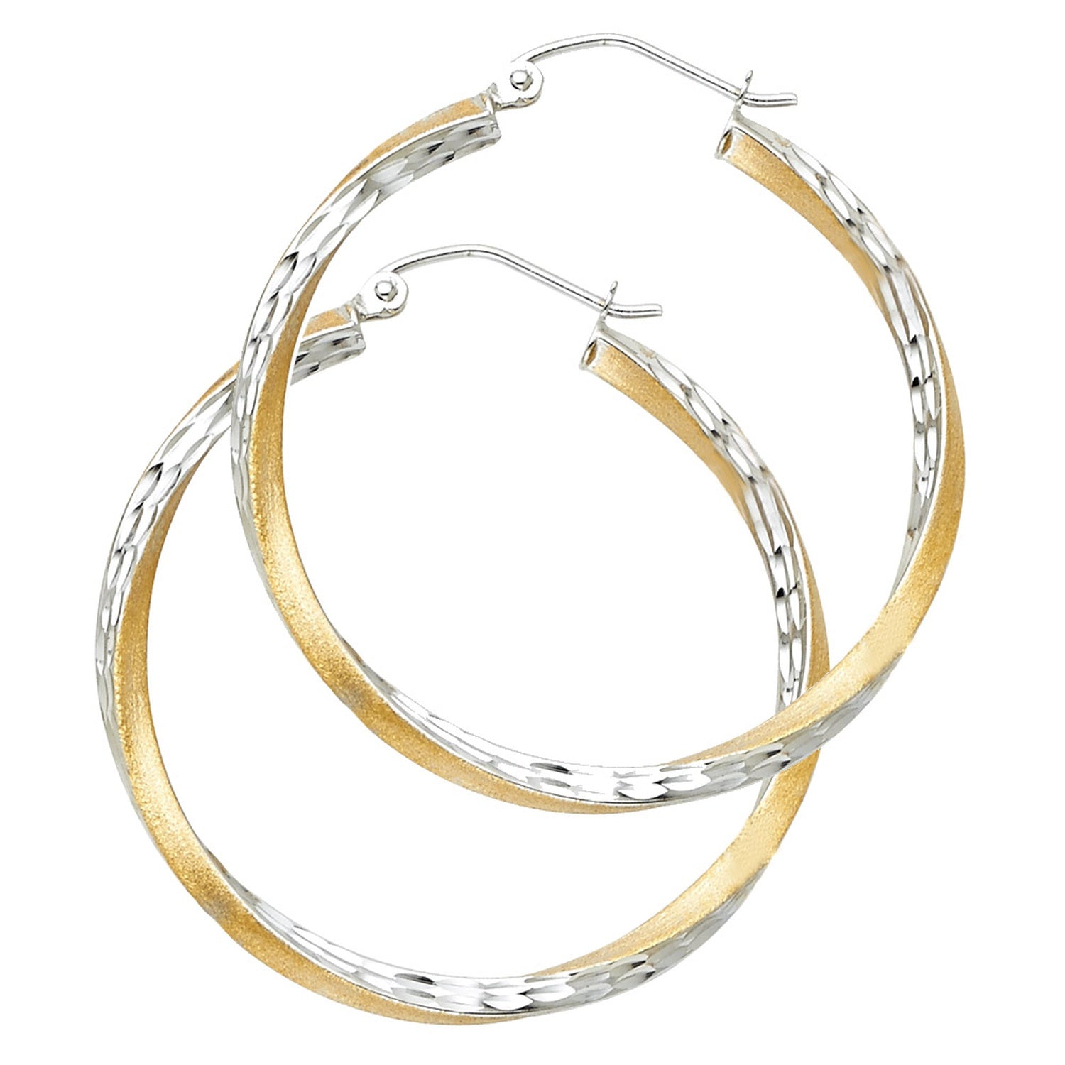 14K 2T SF DC 2.6MM SWIRL HOOP (35MM)