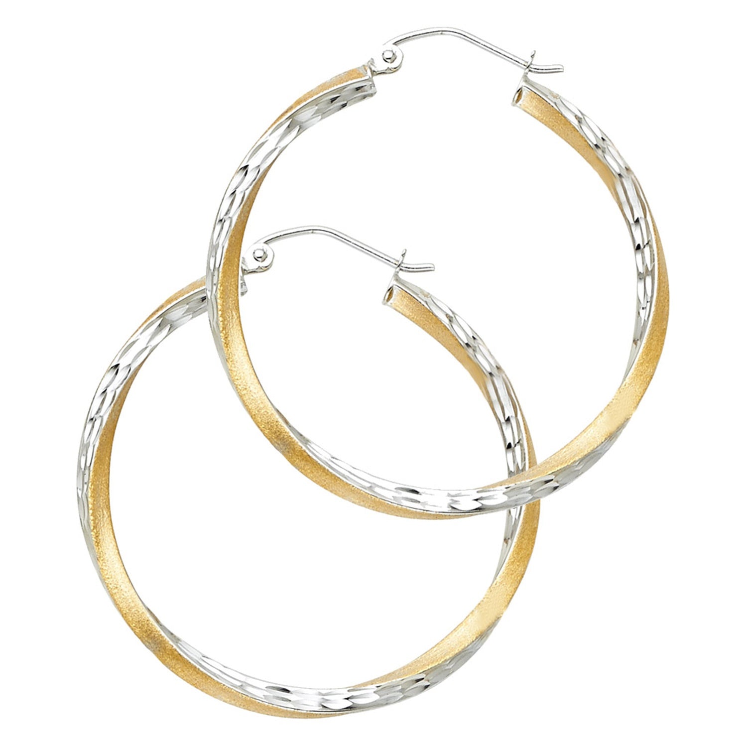 14K 2T SF DC 2.6MM SWIRL HOOP (30MM)